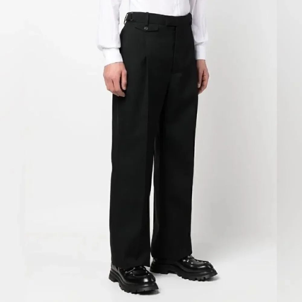 Alexander McQueen $ 1495.00 Black Straight Leg Wool Trouser Pants